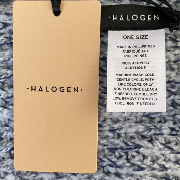 NWT—Halogen Marled Navy Combo Wide Scarf - Picture 4 of 4